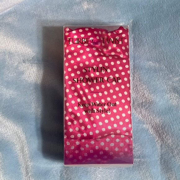 NEW Turbie Twist Stylin' Shower Cap Pink Polka Dot - Picture 2 of 8